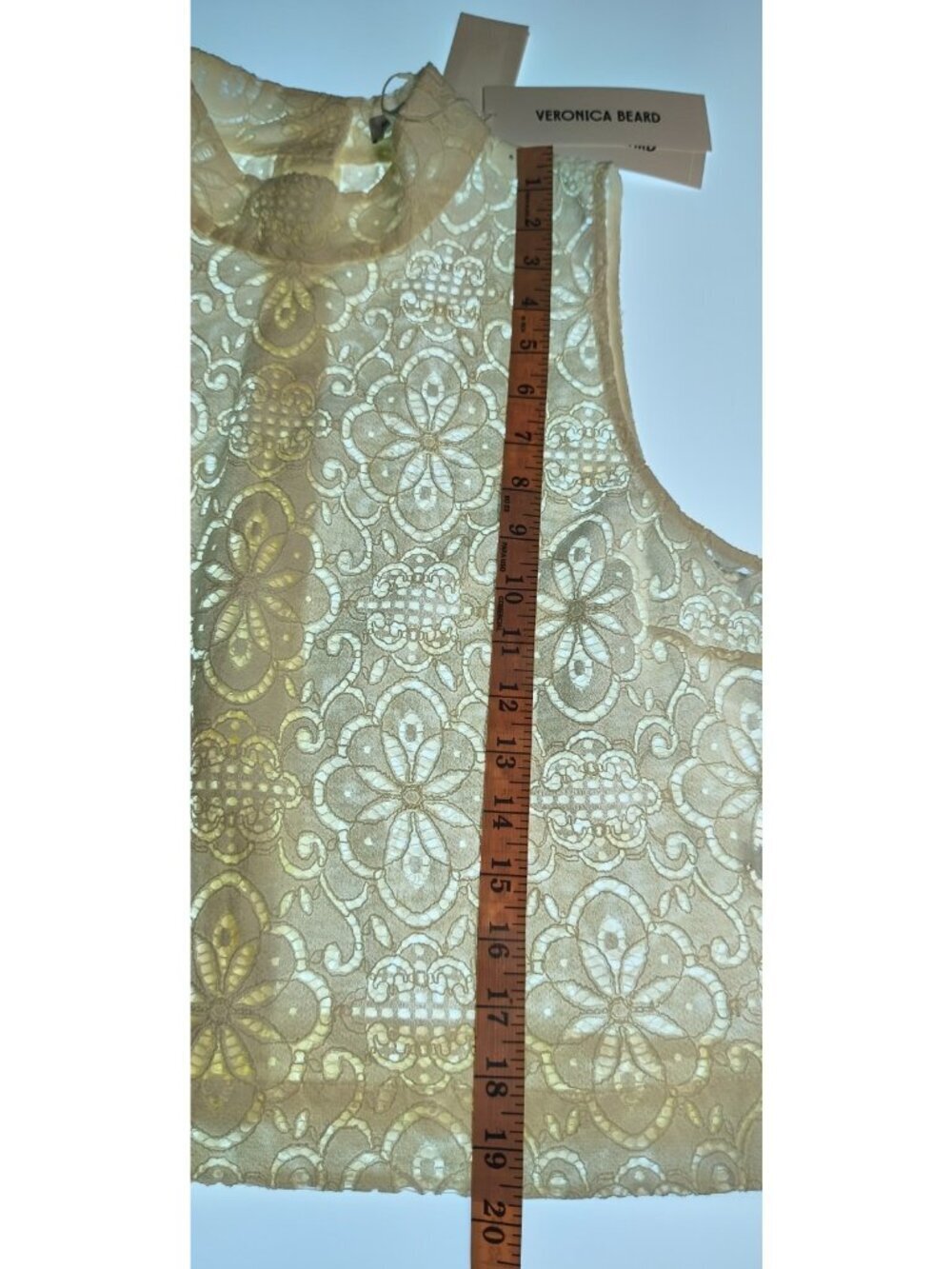 Veronica Beard Katmai Lace Top Size 12 Off White Eyelet Sleeveless Cropped NWT - Picture 16 of 16